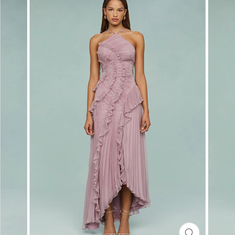 Elegant Mauve Halter Dress